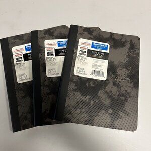 Five Star Composition Notebook College Ruled 100 Sheets Black Bitmap (Pack of 3)
